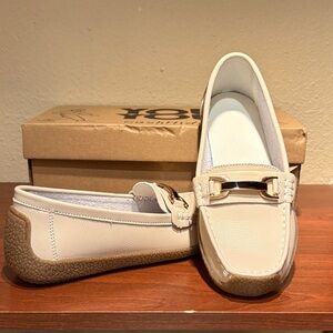 Beige Leather Loafers